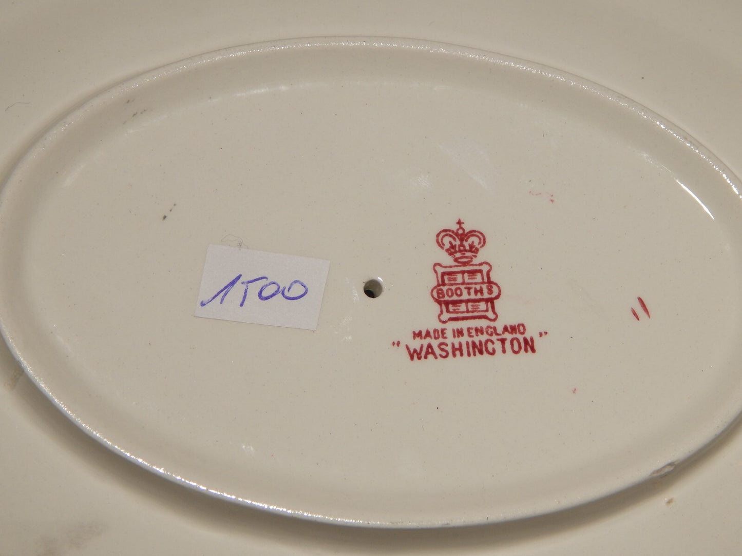 ANTICA SALSIERA BOOTHS DECORO WASHINGTON SEMI-PORCELLANA INGLESE DIFETTI