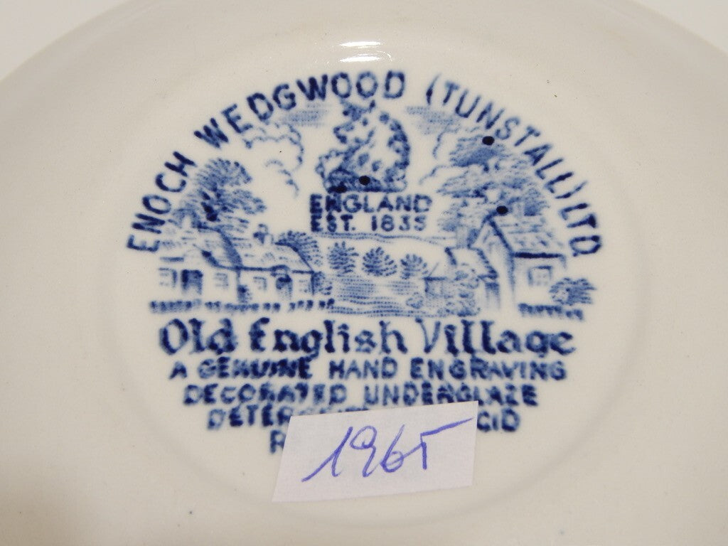 PORCELLANA VINTAGE SET 3 CIOTOLE ENOCH WEDGWOOD OLD ENGLISH VILLAGE STAMPA MANO