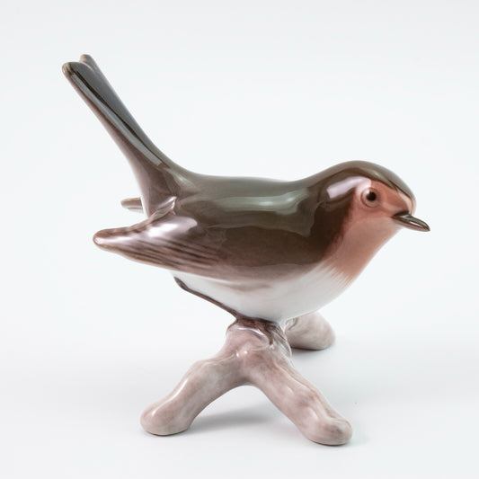 STATUINA PORCELLANA ROYAL COPENHAGEN BING&GRONDAHL "Pettirosso, Robin" CM 9x8x10