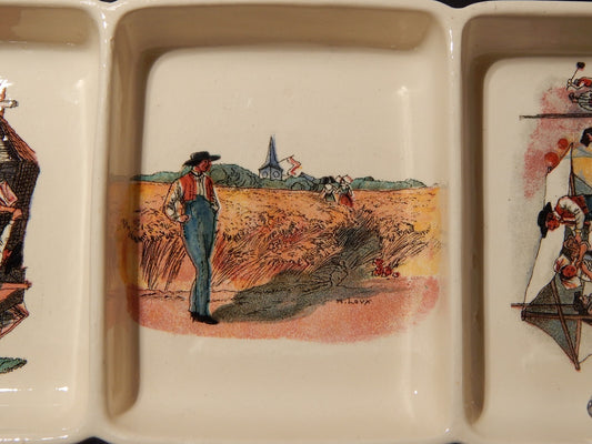 ANTICO CONTENITORE PER SAPONE E SPUGNE CERAMICA SARREGUEMINES OBERNAI XIX SECOLO