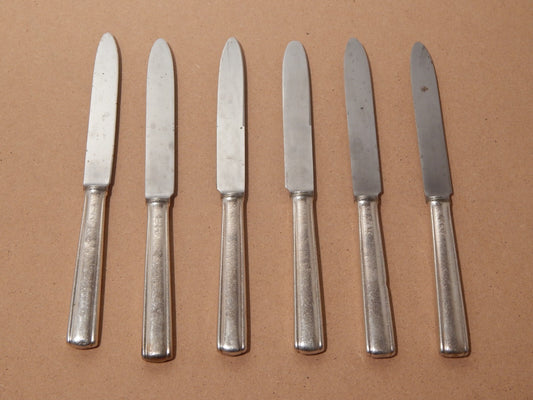 ANNI 50 ARTHUR KRUPP MILANO SET 6 COLTELLI ALPACCA ARGENTATE DESIGN GIO' PONTI