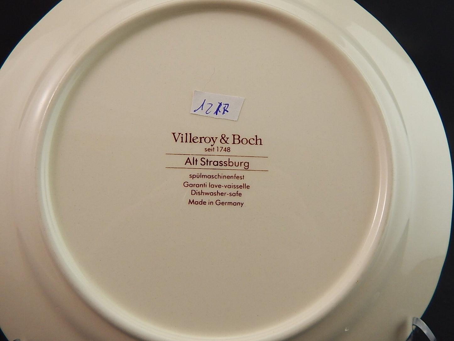 VINTAGE RARO PIATTO CERAMICA VECCHIA STRASBURGO VILLEROY&BOCH #1117