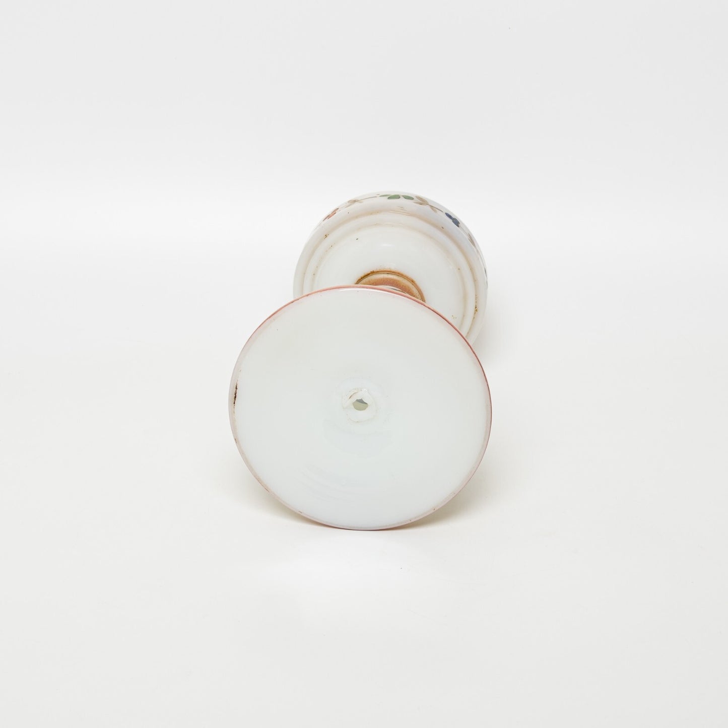 ANTICA BASE LAMPADA LUME TAVOLO EPOCA LIBERTY CON VETRO OPALINO DIPINTO