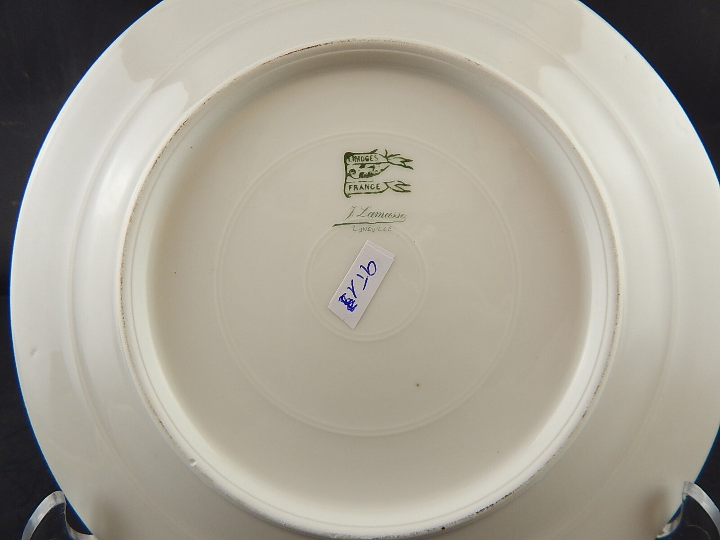 ANTICO PIATTO DESSERT PORCELLANA LIBERTY GHIRLANDE LIMOGES MARTIN CHARLES