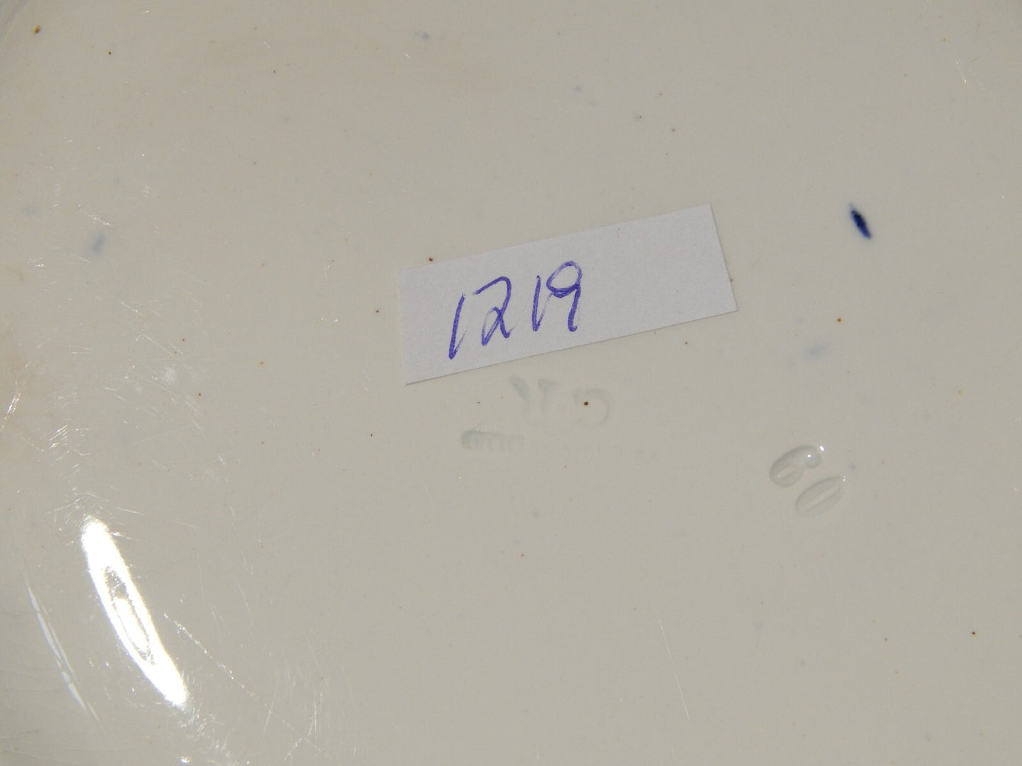 ANTICO AUTENTICO PIATTO PORCELLANA WEDGWOOD FERRARA META' 800 BIANCO BLU CM 18