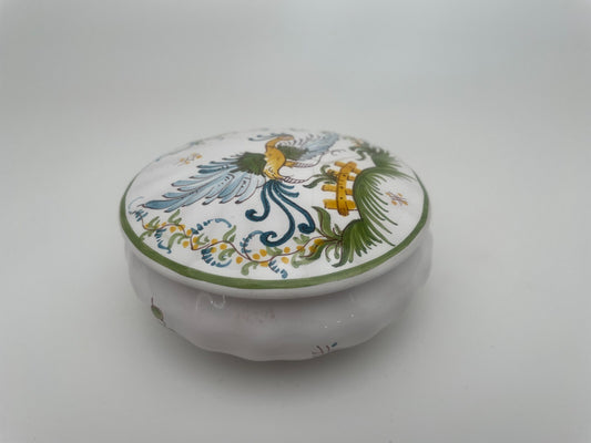 VINTAGE COFANETTO SCATOLA IN CERAMICA ATELIER LA FABRIQUE MOUSTIERS