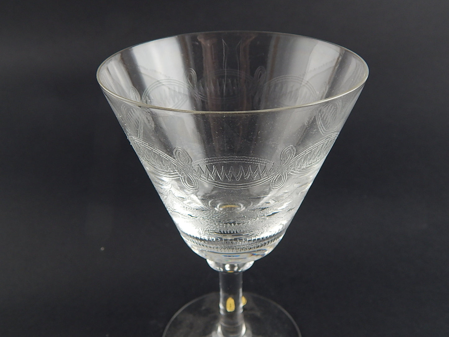 ANTICO CALICE CRISTALLO VAL D'ELSA INCISO PUNTA DIAMANTE LIBERTY