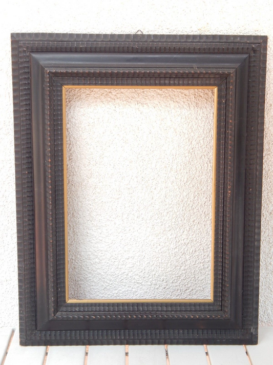 ANTICA IMPORTANTE GRANDE CORNICE LEGNO GHIOSCE' PERIODO ART DECO #791