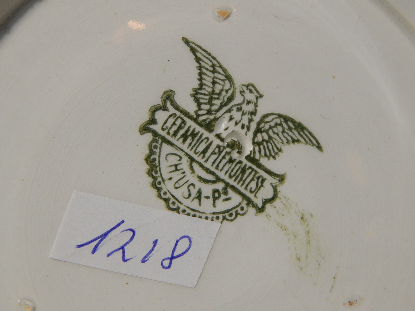 ANTICA ZUPPIERA CENTROTAVOLA CERAMICA PIEMONTESE CHIUSA PESIO ANGELIKA KAUFFMANN