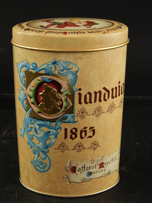 PUBBLICITARIO SCATOLA LATTA CIOCCOLATINI GIANDUIOTTI CAFFAREL PROCHET TORINO