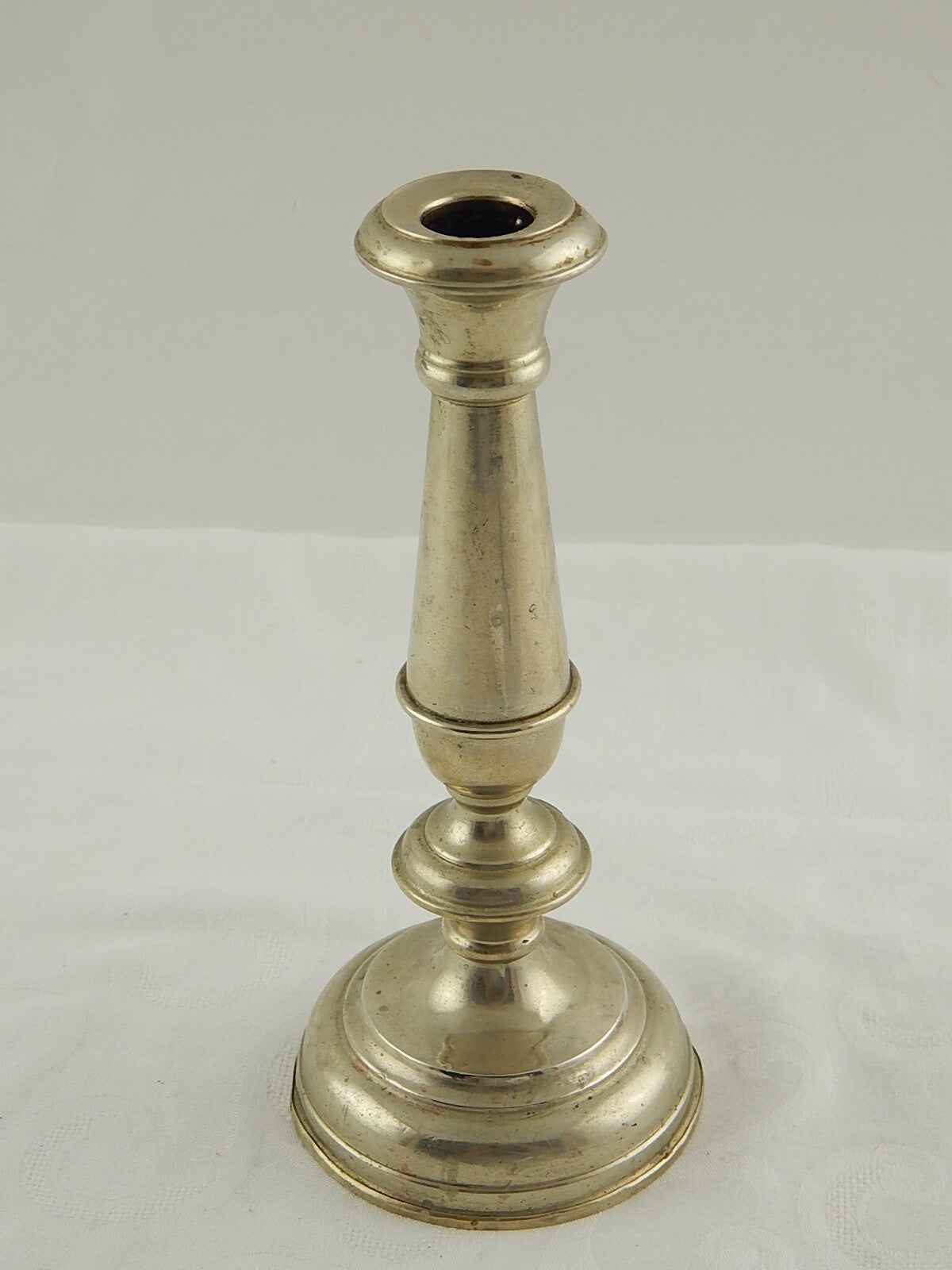ANTICO CANDELABRO CANDELIERE ALPACCA ARGENTONE ANTIQUE CANDLE HOLDER FINE 1800