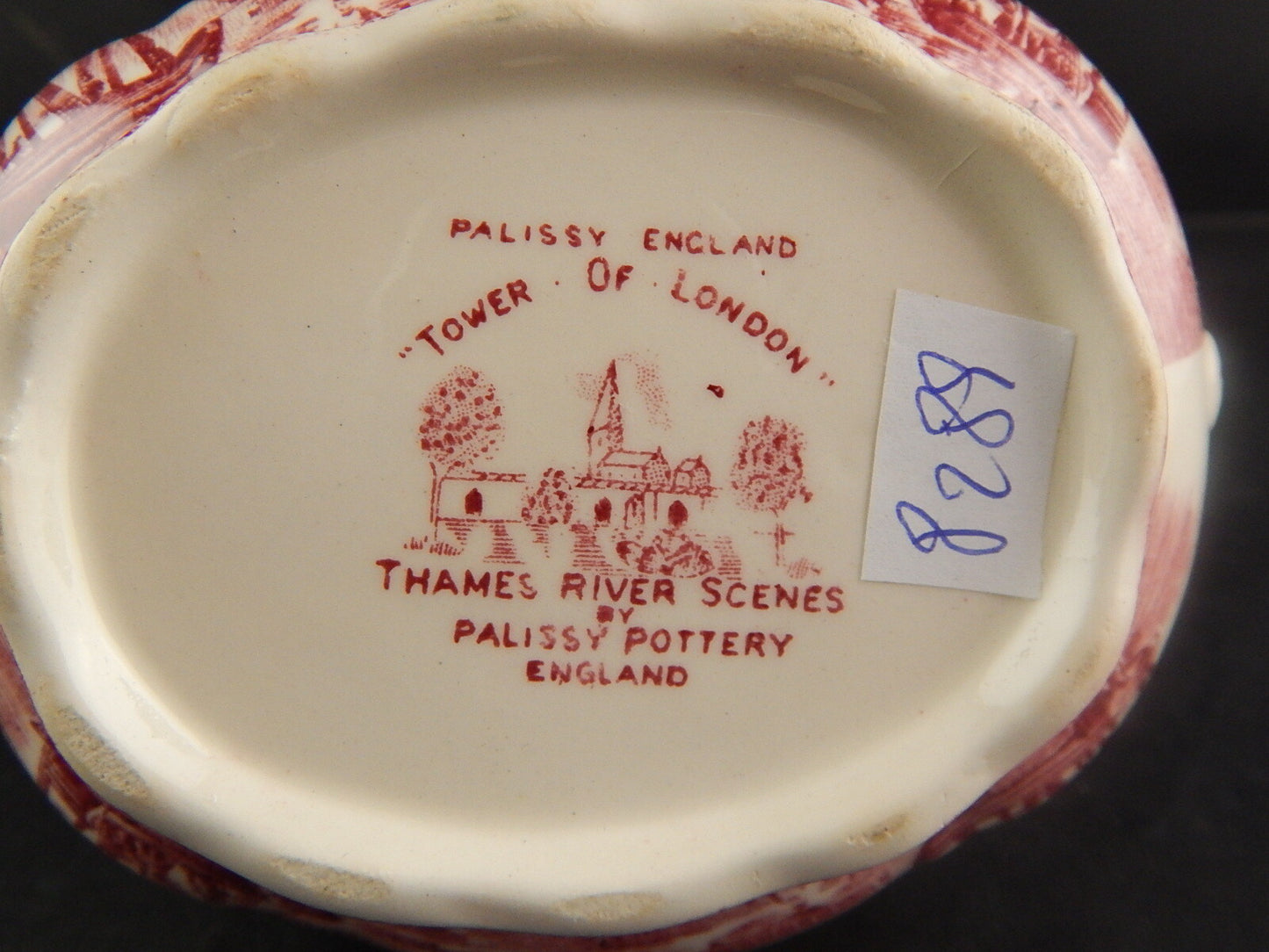 ANTICA ZUCCHERIERA SEMI PORCELLANA PALISSY POTTERY THAMES RIVER TOWER OF LONDON