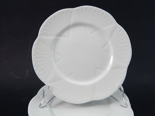 ANTICA PORCELLANA BIANCA SERVIZIO 6 PIATTI DOLCE FINE BONE CHINA SHELLEY ENGLAND