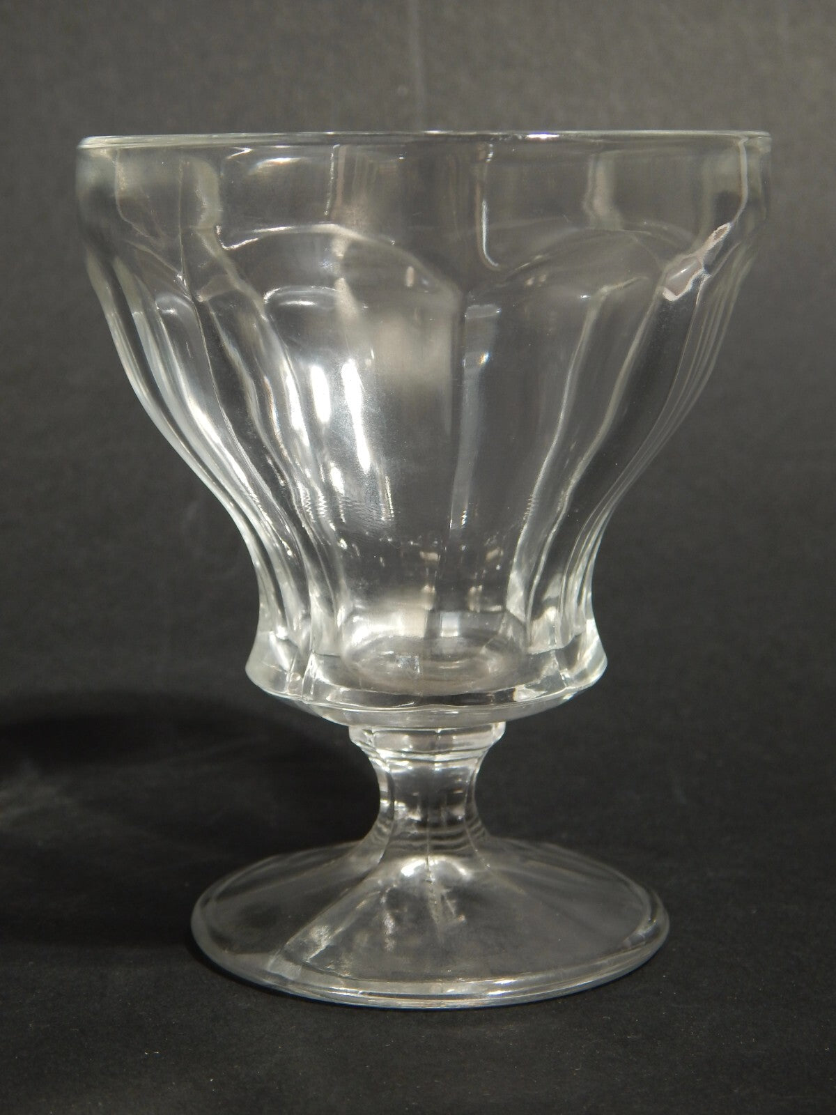 ANTICO ART DECO SET 6 BICCHIERI CALICI VETRO MOLATO