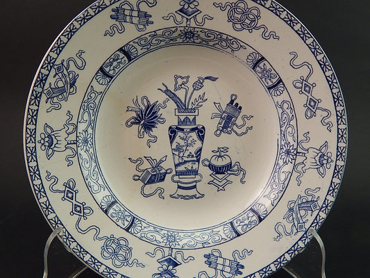 ANTICO PIATTO FONDO SOCIETA' CERAMICA MAESTRICHT MADE IN HOLLAND DECORO POTICHE