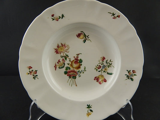 ANTICO 1800 RARISSIMO PIATTO FONDO CERAMICA RICHARD MILANO DECORO DRESDEN A130