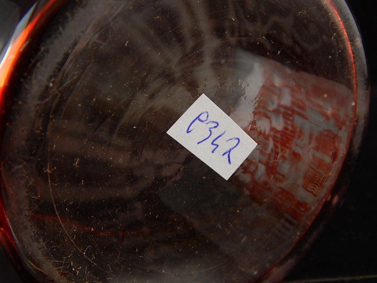 ANTICO PREZIOSO RARO VASO CRISTALLO DI BOEMIA RUBINO INCISO BIEDERMEIER #9347