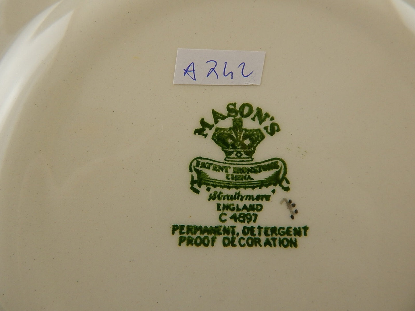 ANTICO RARO PIATTO CM 22,5 CERAMICA INGLESE MASON’S DECORO MANO STRATHMORE