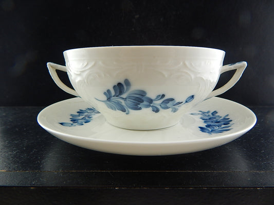 VINTAGE RARA TAZZA BRODO PIATTO PORCELLANA ROYAL COPENHAGEN JULIANE MARIE BLUE