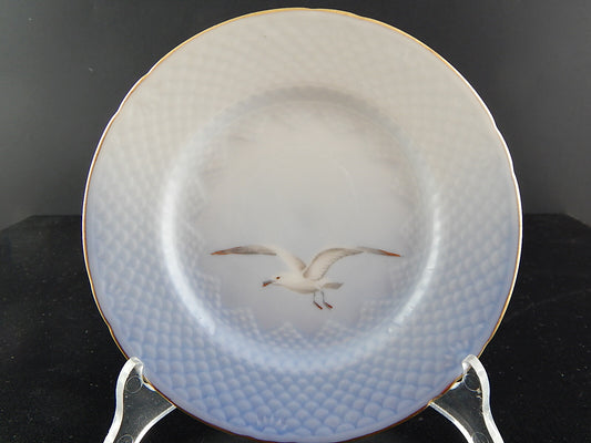 ROYAL COPENHAGEN BING&GRONDAHL ANTICO PIATTO DOLCE PORCELLANA DECORO GABBIANI