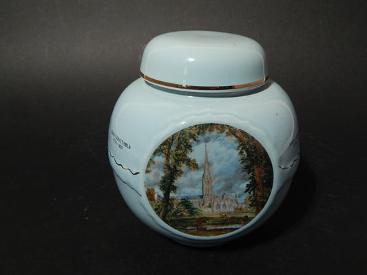 VINTAGE VASO TEA CADDY BURGESS &LEIGH FOR TWININGS REPRODUCTION JOHN CONSTABLE