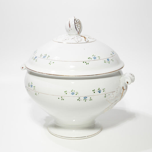 ANTICA ZUPPIERA CENTROTAVOLA LIBERTY CERAMICA ITALIANA LAVENO VERBANUM STONE