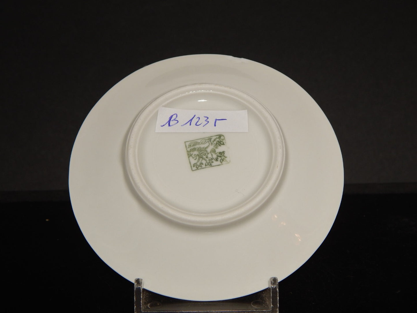 ANTICA TAZZINA CAFFÈ PORCELLANA BIANCA GHIRLANDE PICCOLE FOGLIE VERDI #1235