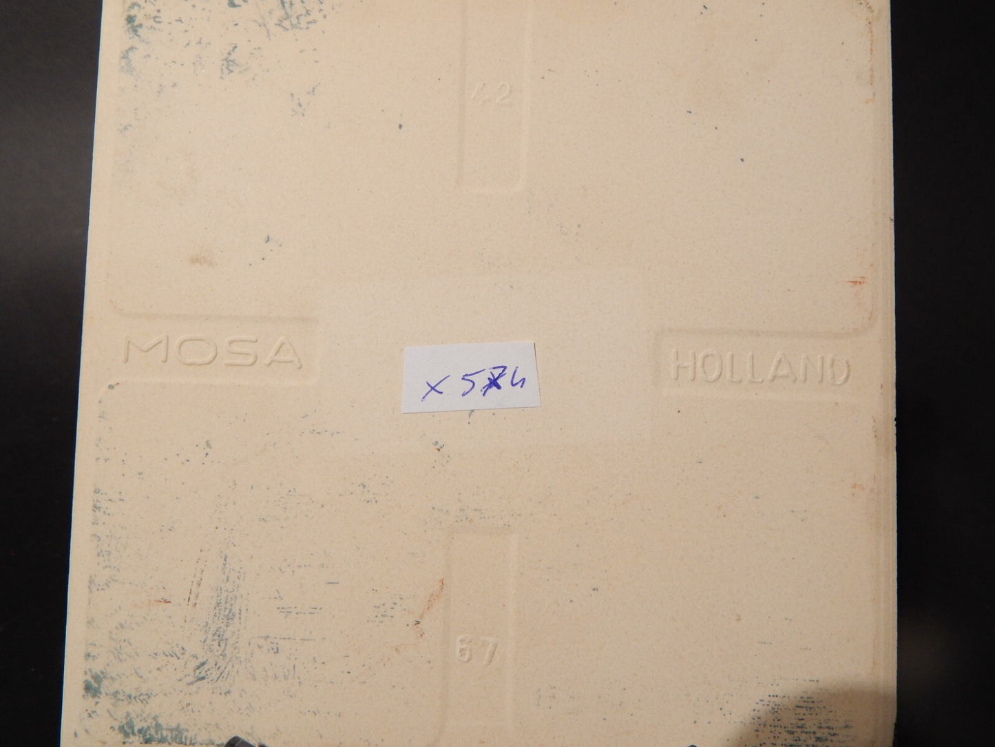 VINTAGE AUTENTICA PIASTRELLA MATTONELLA PORCELLANA DELFTS BLAUW BIANCO BLU