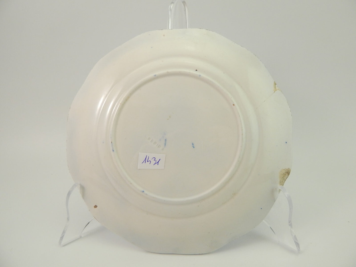1431 ANTICO PIATTO CERAMICA GIUSEPPE BESIO MONDOVI' SECONDA META' 800 NINFEE