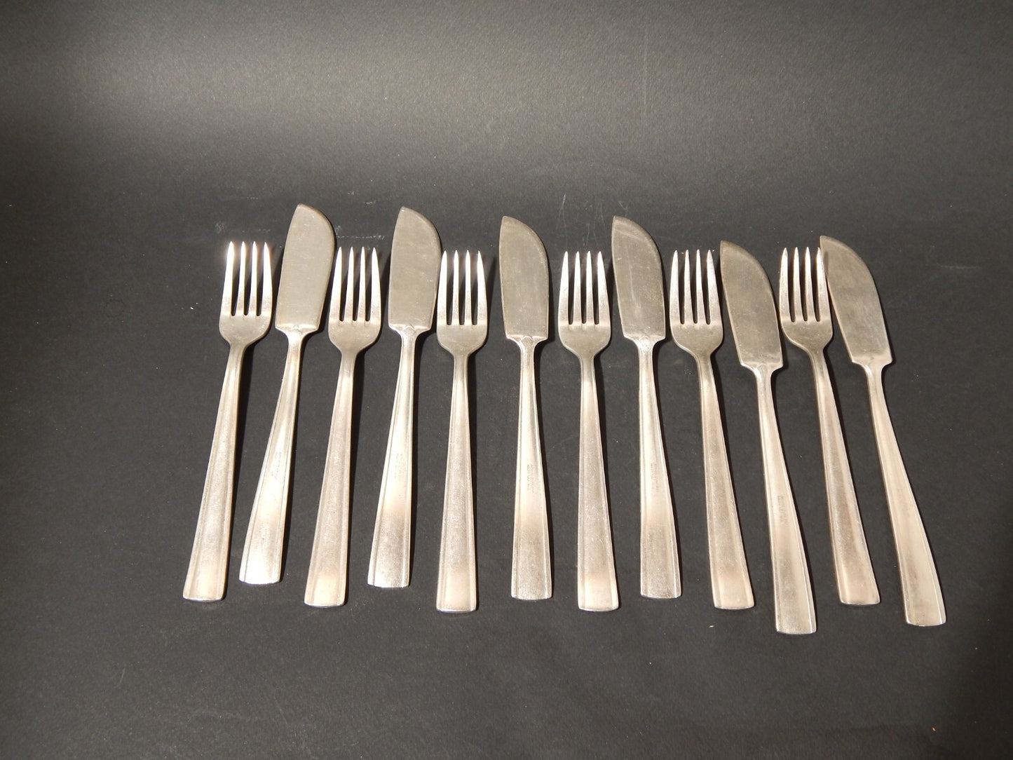 ANNI 50 ARTHUR KRUPP MILANO SET 12 POSATE PESCE ALPACCA ARGENTATE GIO' PONTI