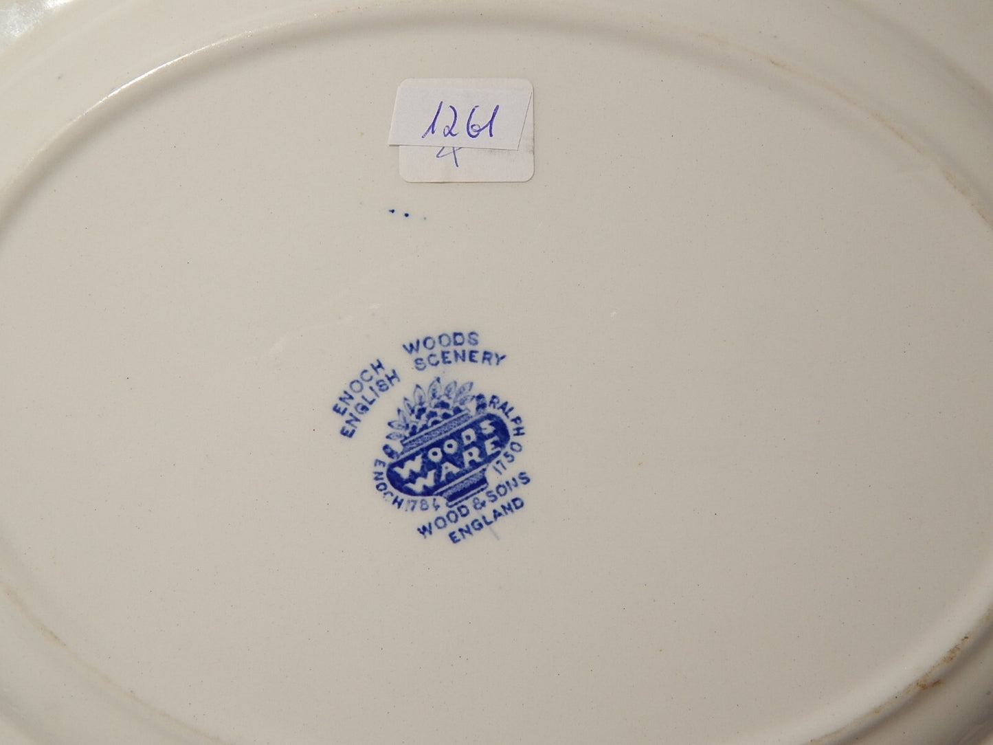 VINTAGE ENOCH WOOD'S ENGLISH SCENERY PIATTO PORTATA VASSOIO SEMI PORCELLANA 1761