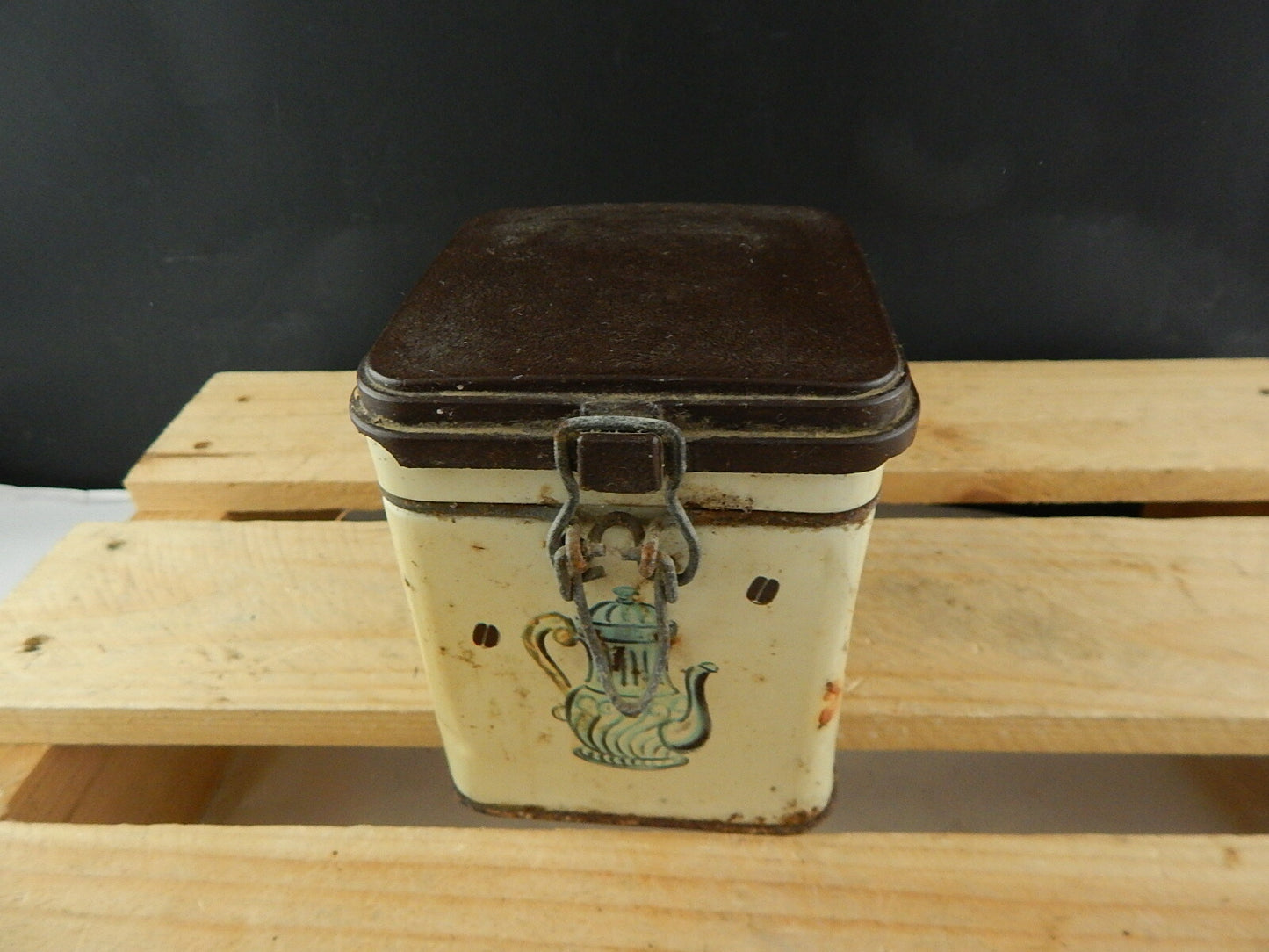 COLLEZIONE VINTAGE ORIGINALE SCATOLA DI LATTA CAFFE' COFFEE TIN BOX