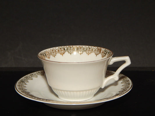 ANTICA ART DECO TAZZINA CAFFE' PORCELLANA BIANCA ORO SCHUMANN BAVARIA