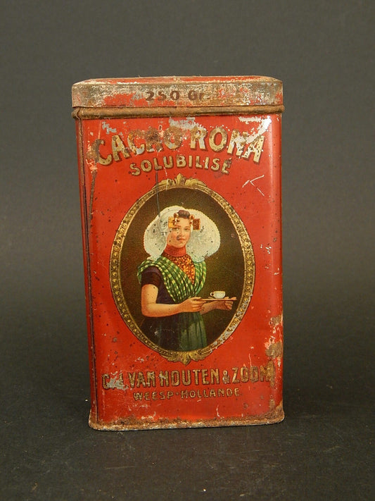 ANTICA SCATOLA LATTA CACAO VAN HOUTEN RONA COLLEZIONE