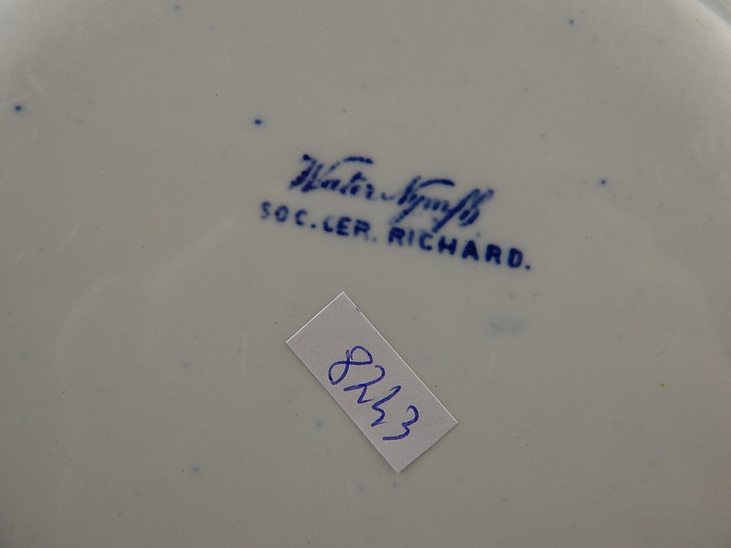 ANTICO PIATTO NINFEE CERAMICA RICHARD MILANO FINE 800 FLOW BLUE WATER NYMPH 8743