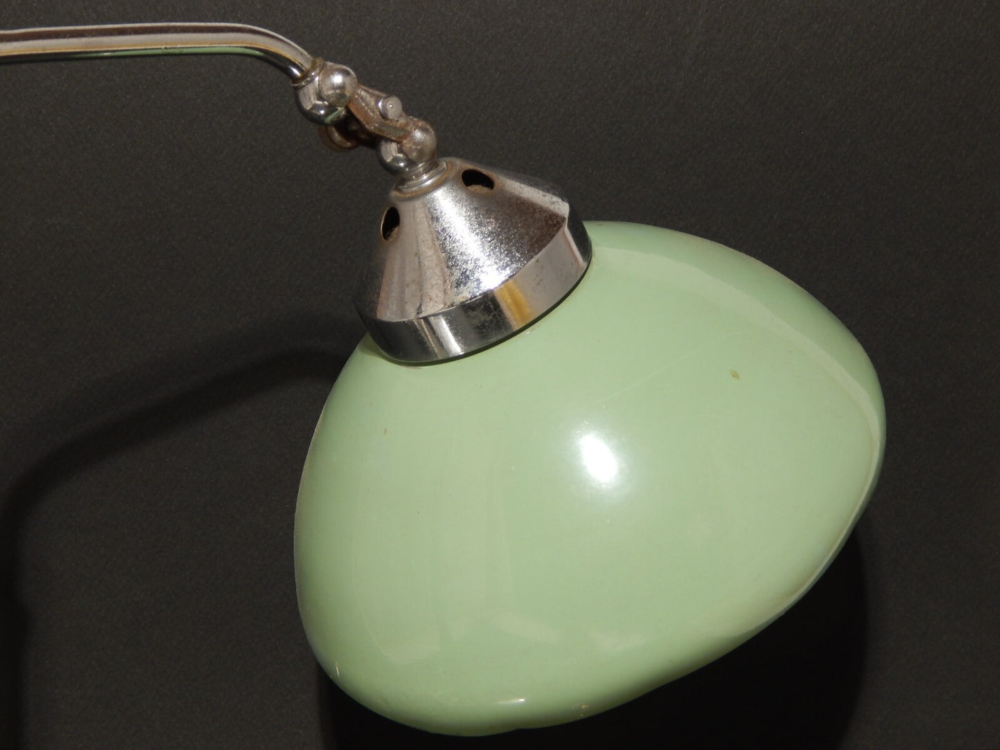 ANTICA RARA LAMPADA TAVOLO SCRIVANIA ART DECO MINISTERO PARALUME LATTA VERDE