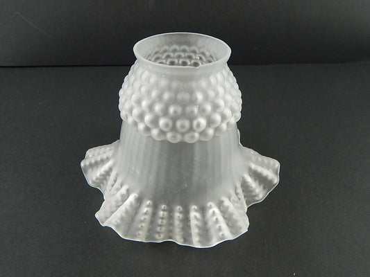 ANTICO EPOCA LIBERTY VETRO SATINATO TULIP PARALUME PER APPLIQUE O LAMPADA A477