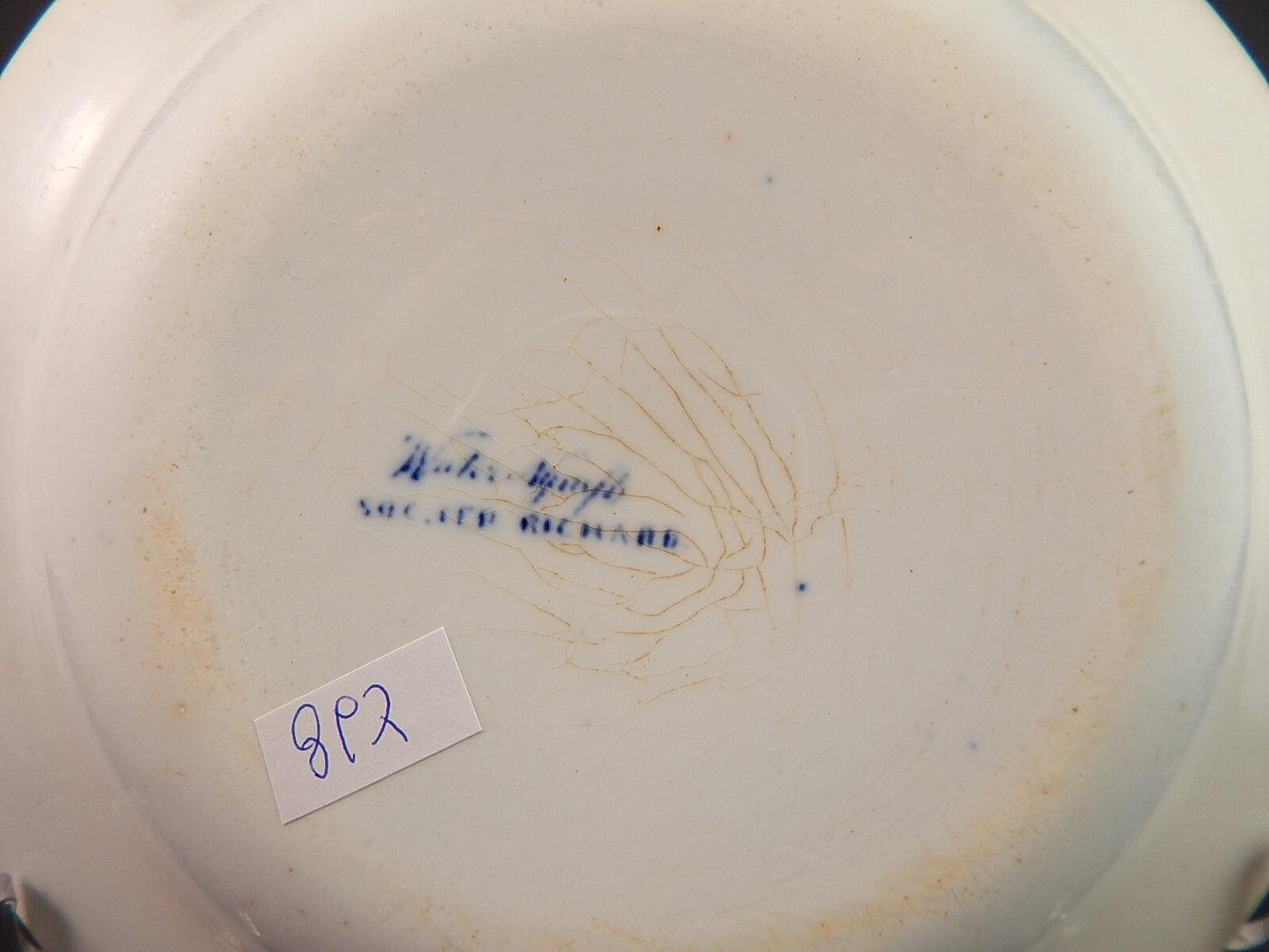 ANTICO PIATTO FONDO NINFEE BLU CERAMICA RICHARD MILANO FINE 800 WATER NYMPH A897