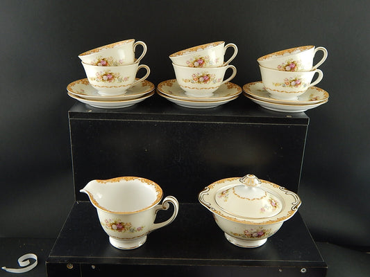 VINTAGE PREZIOSO SERVIZIO PORCELLANA 6 TAZZE TÈ SVOTO CHINA JAPAN