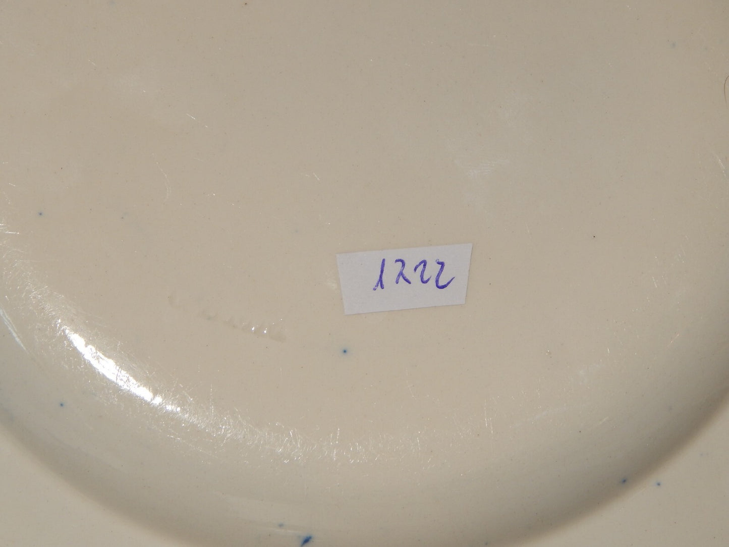 ANTICO RARO PIATTO PORCELLANA INGLESE "FERRARA" META' 1800 BIANCO BLU COLLEZIONE