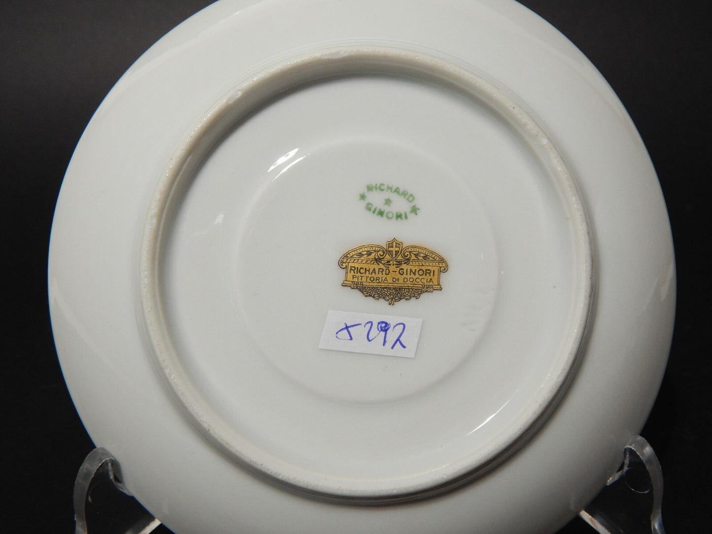 ANTICO SERVIZIO TE' PORCELLANA RICHARD GINORI CARTIGLIO PITTORIA DI DOCCIA