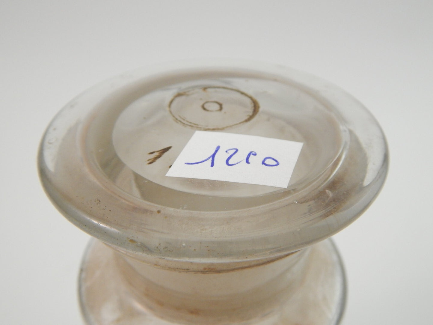 ANTICO VASO BARATTOLO VETRO SOFFIATO FARMACIA ETICHETTA PULV CORT CINNAM CASS