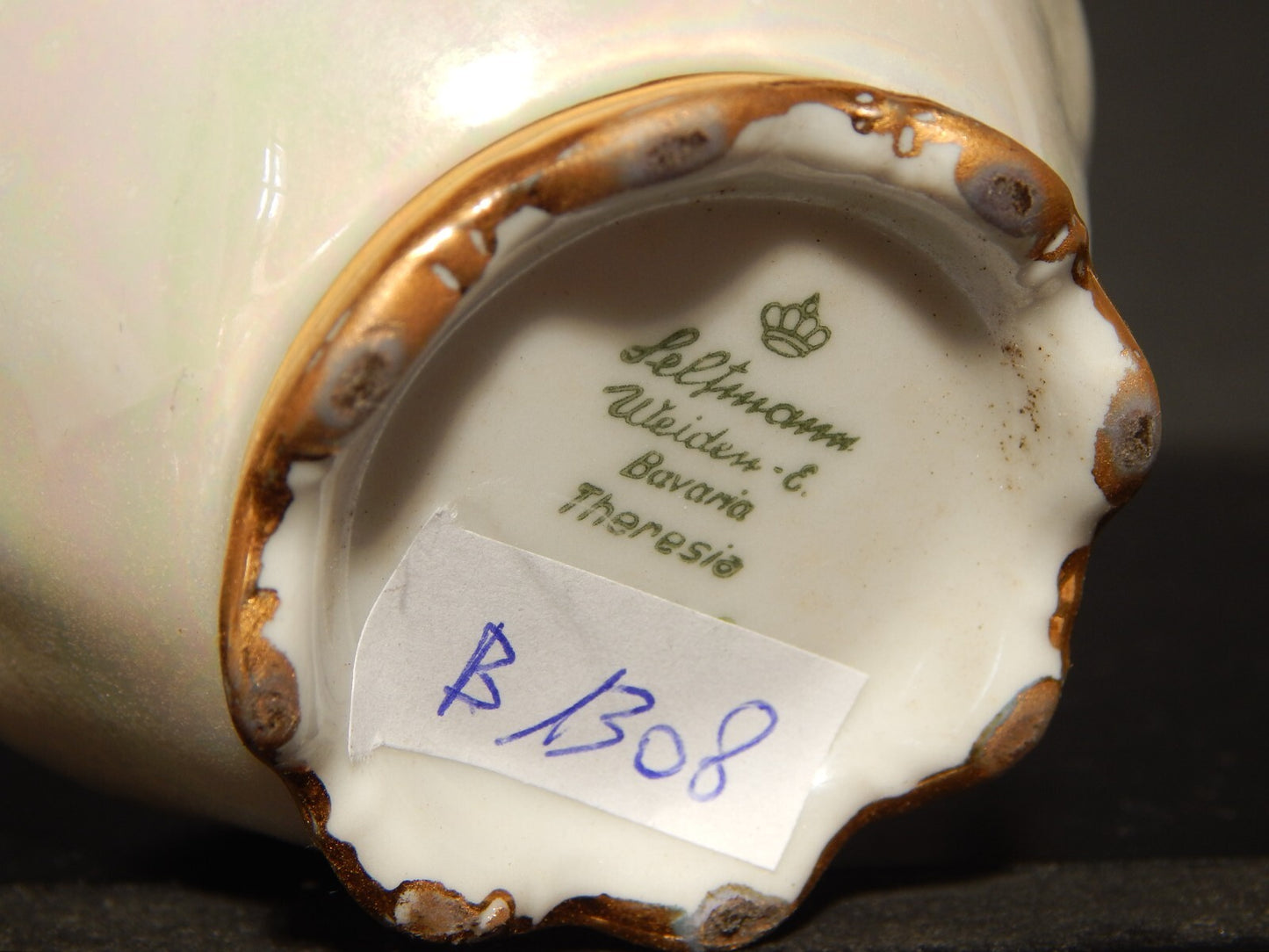 ANTICA ELEGANTE LATTIERA BRICCO PORCELLANA SELTMANN WEIDEN BAVARIA THERESIA ORO