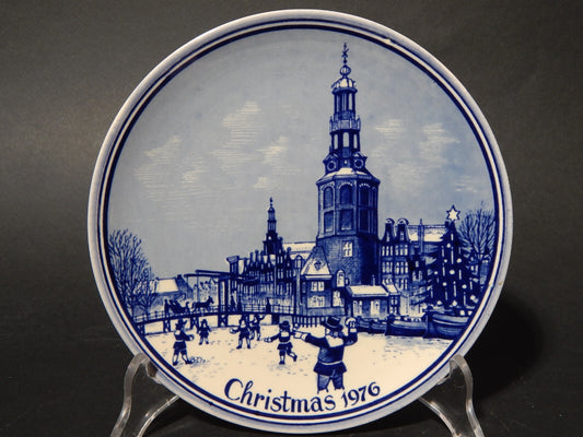 RARO COLLEZIONE PIATTO CERAMICA DELFT NATALE 1976 CHRISTMAS PLATE AMSTERDAM