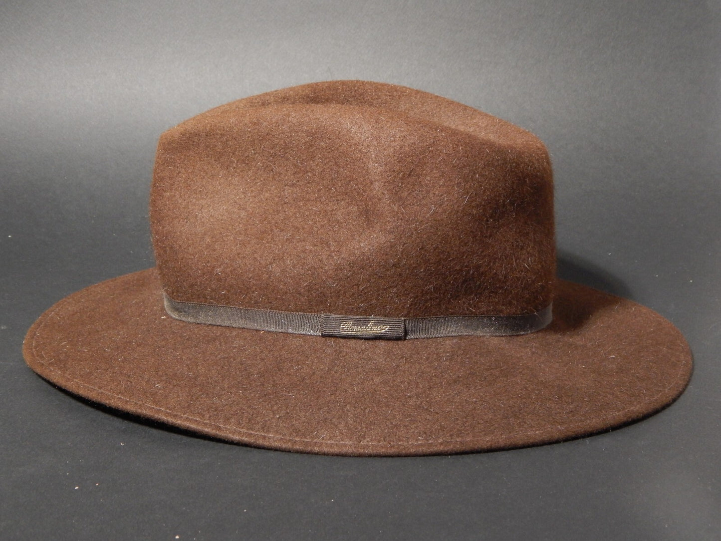 BORSALINO VINTAGE CAPPELLO DONNA UOMO CM 57 LANA FELTRO MARRONE