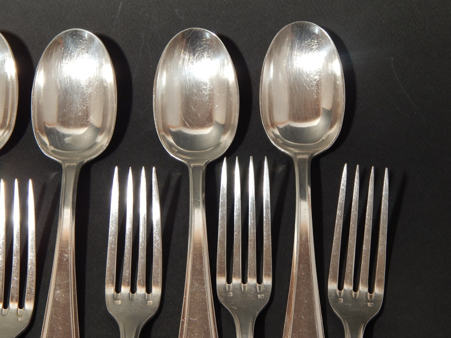 ANTICO ART DECO SET 18 POSATE FRANCESI ARGENTERIA SFAM ALPACCA ARGENTATE