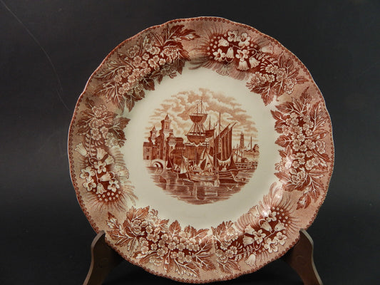 ANTICO PIATTO SEMI PORCELLANA RICHARD CERAMICHE MILANO DECORO FERRARA #1787