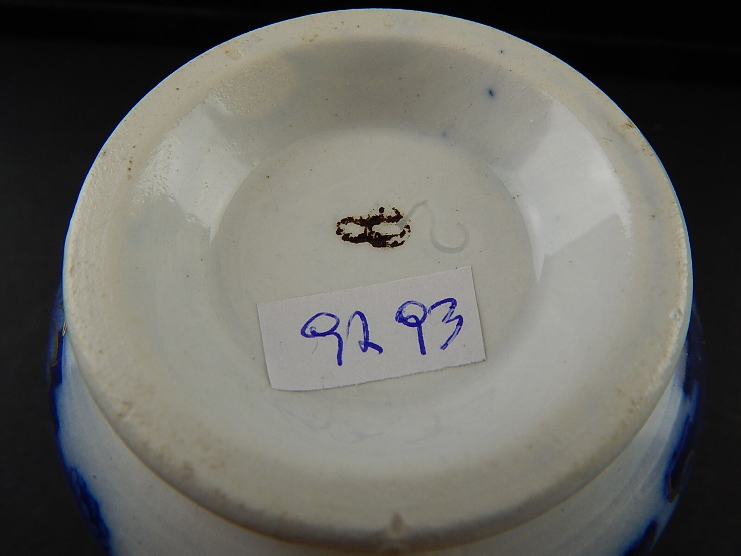 ANTICA RARA TAZZA SCODELLA CERAMICA RICHARD MILANO DECORO JAPON BIANCO BLU E ORO