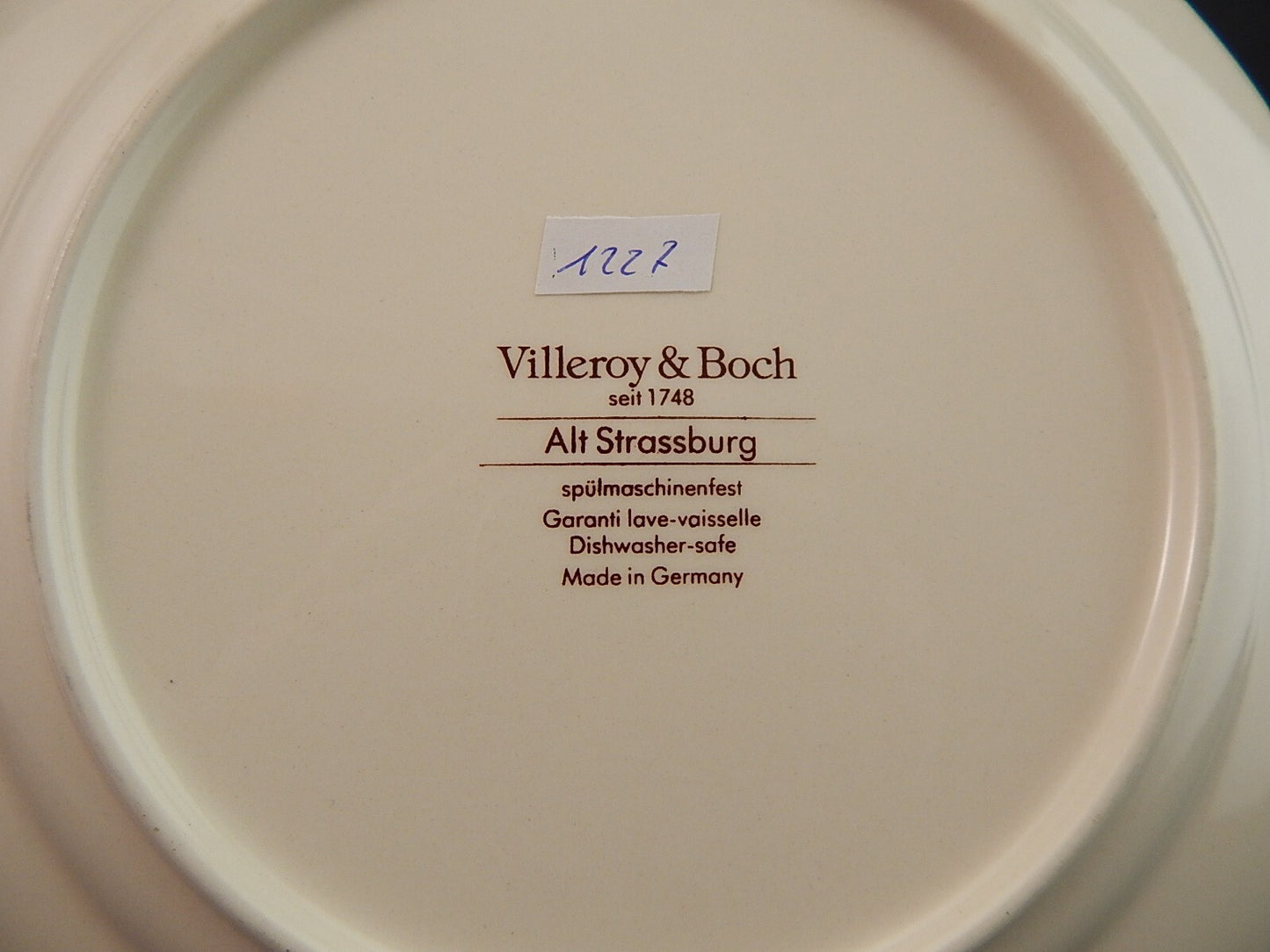 VINTAGE RARO PIATTO CERAMICA VECCHIA STRASBURGO VILLEROY&BOCH #1127
