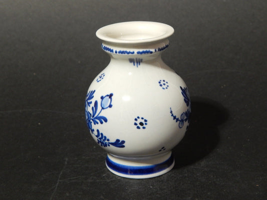 VINTAGE PICCOLO VASO ROYAL DELFT PORCELLANA DECORO FLOREALE BLU COBALTO